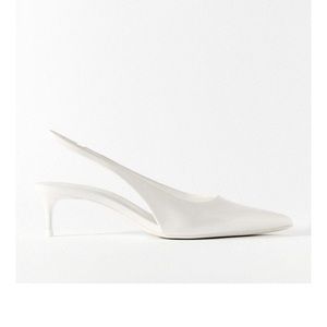 White patent slingbacks